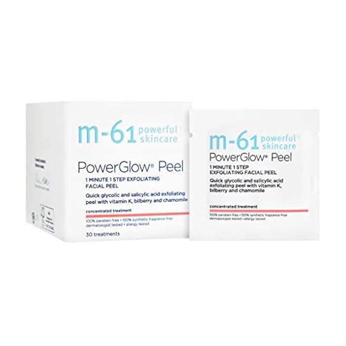 m-61 PowerGlow Peel | Exfoliating Facial Peel With Glycolic, Salicylic Acid. 1 Minute, 1 Step - 30 Treatments - Image 1