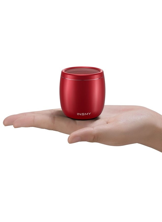 INSMY Small Bluetooth Speaker, Waterproof Mini Portable Wireless Speaker, Punchy Bass Rich Audio Stereo Pairing, Handheld Pocket Size, Built in Mic for Hiking Biking Gift Laptop Tablet (Red)  - Image 1