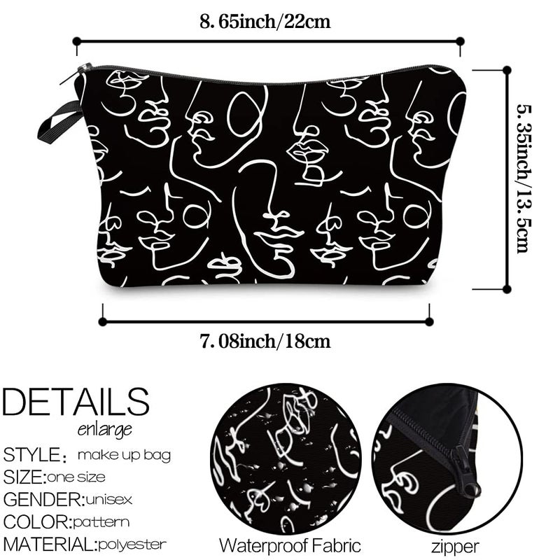 Deanfun Makeup Case Small, Cosmetic Zipper Bag Waterproof for Purse Mini, Women Cute Traveling Accessories Pouch for Ladies Thanksgiving Christmas Gifts(D2-55421) - Image 2