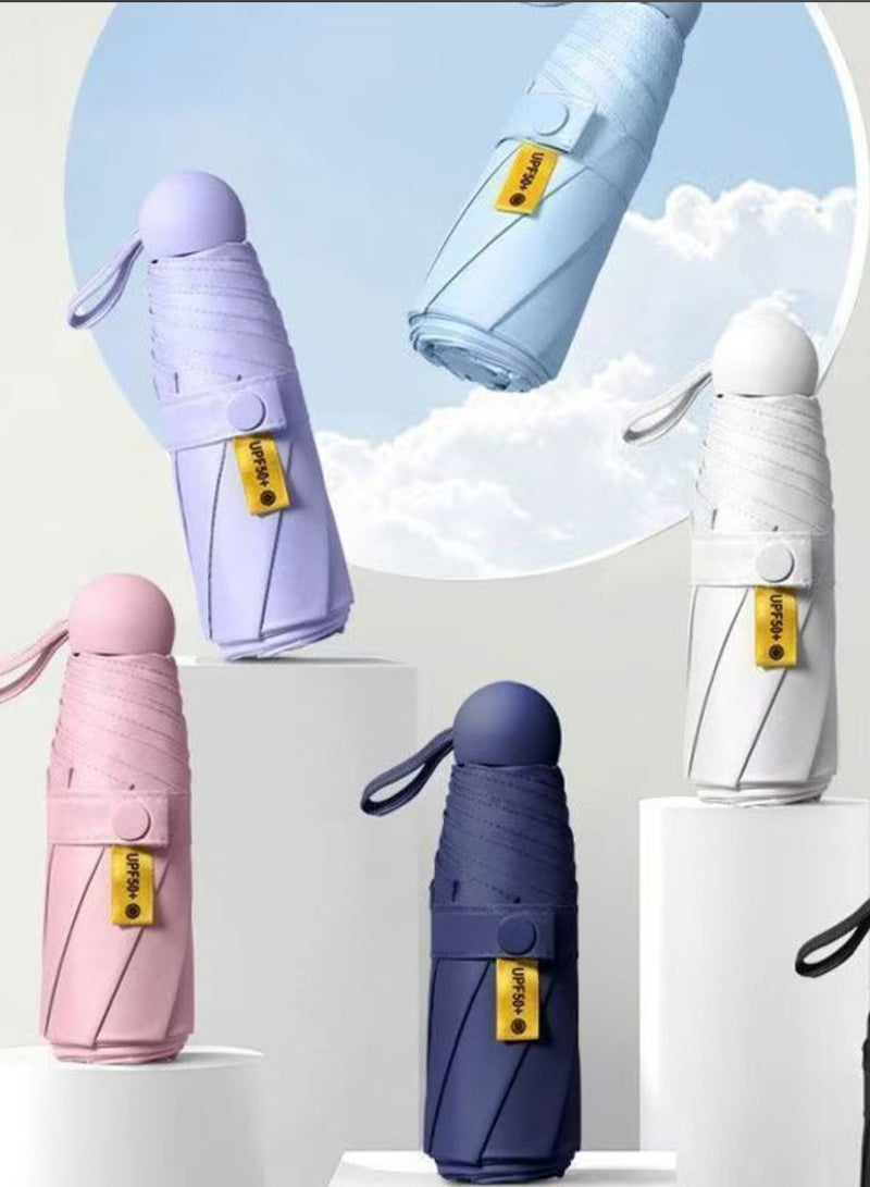 Travel Umbrella Portable Compact Umbrellas, Pocket Mini for Purse, Umbrellas for UV Sun & Rain Small for Backpack, Umbrella with Case Folding for Kids Women Green - Image 3