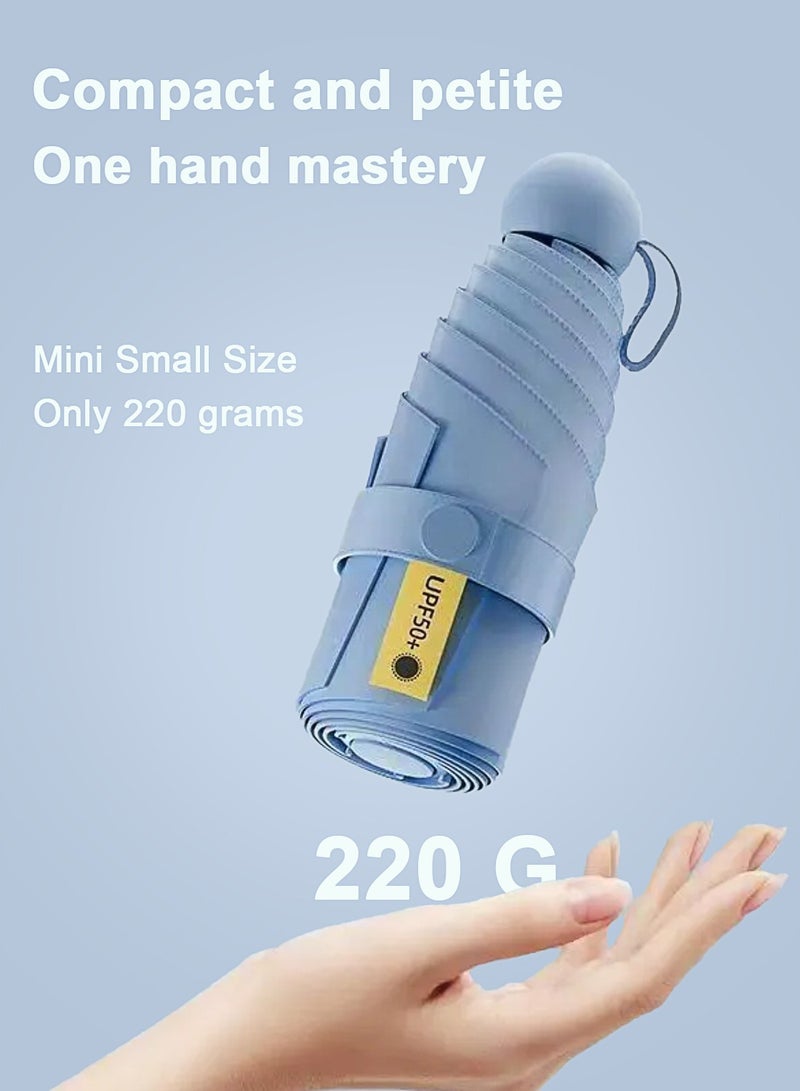 Travel Umbrella Portable Compact Umbrellas, Pocket Mini for Purse, Umbrellas for UV Sun & Rain Small for Backpack, Umbrella with Case Folding for Kids Women Green - Image 5