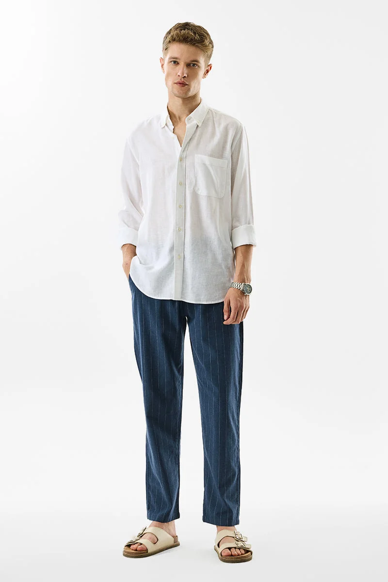 SNITCH Regular Fit Stripes 100% Cotton Trousers