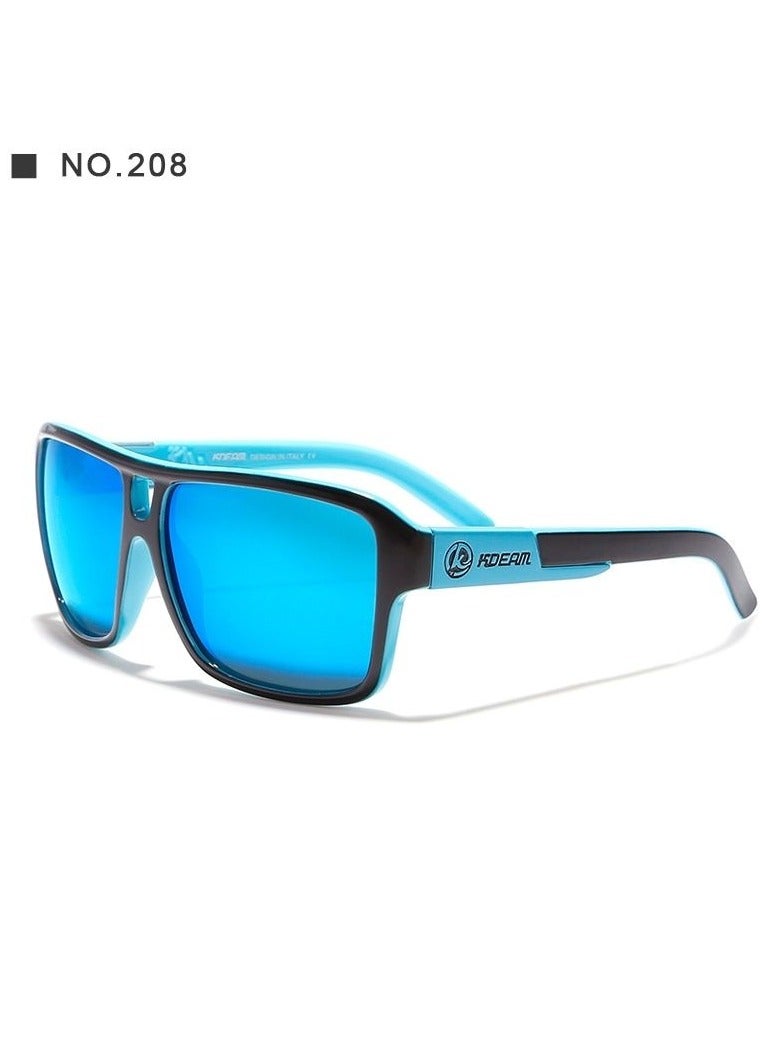 kdeam New square sports polarized sunglasses for Instagram trends, large-frame cycling glasses with dazzling colors from Europe and America, polarized lenses, fashionable sunglasses for both men and women - Image 1