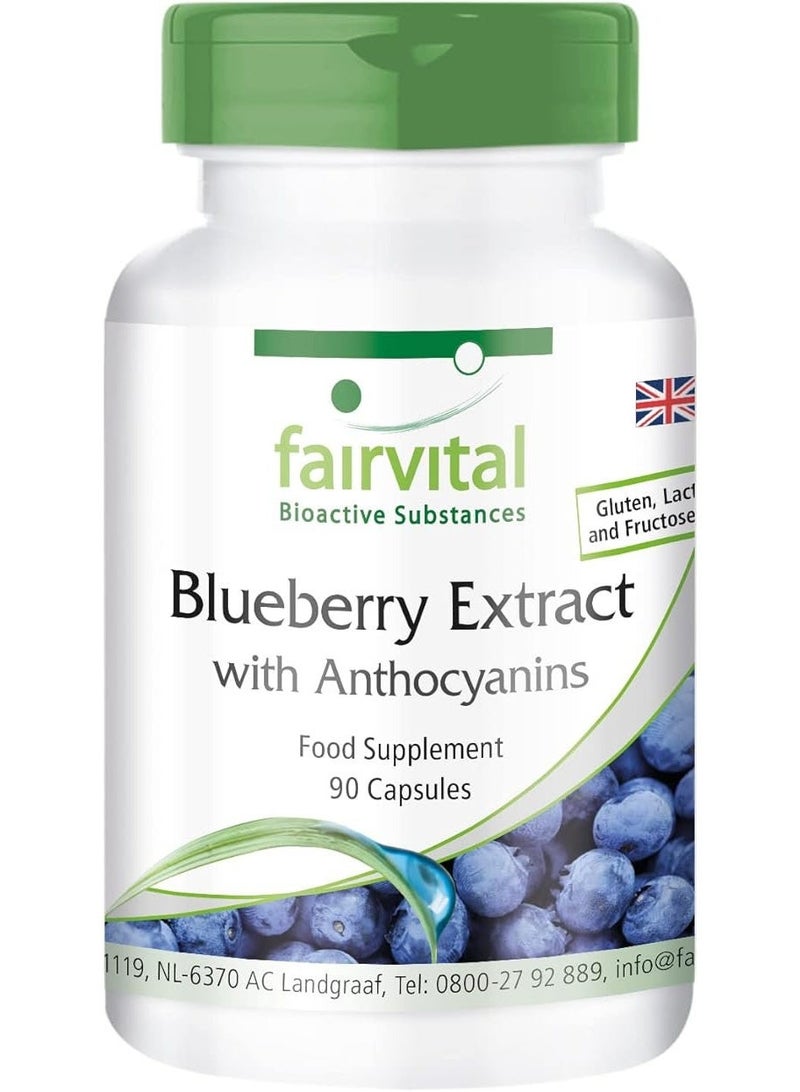 Fairvital Blueberry Extract with Anthocyanins, Antioxidant and Supports Eye Health, 90 Capsules - Image 3