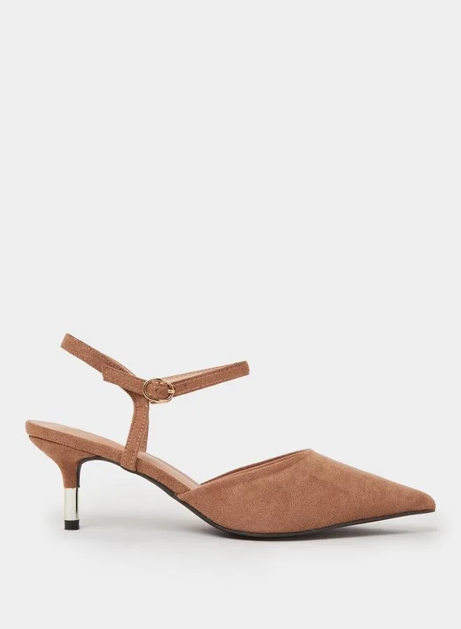 Styli Beige Ankle Strap Formal Shoes