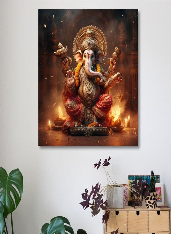 SAF paintings Wooden Framed Lord Ganesha Canvas Wall Painting for Home Décor And Office||For Bedroom,Living Room Home wall and Office Interior 24X24Inch and Office CR-264 - Image 4