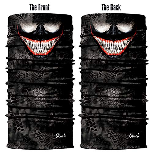 Obacle Animal Half Face Mask Sun Dust Wind Protection Durable Breathable Seamless Face Mask for Men Women Thin Neck Gaiter for Outdoor Sports Gifts (Skull Red Teeth Mask) - Image 3