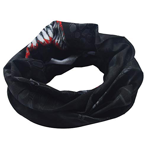 Obacle Animal Half Face Mask Sun Dust Wind Protection Durable Breathable Seamless Face Mask for Men Women Thin Neck Gaiter for Outdoor Sports Gifts (Skull Red Teeth Mask) - Image 4