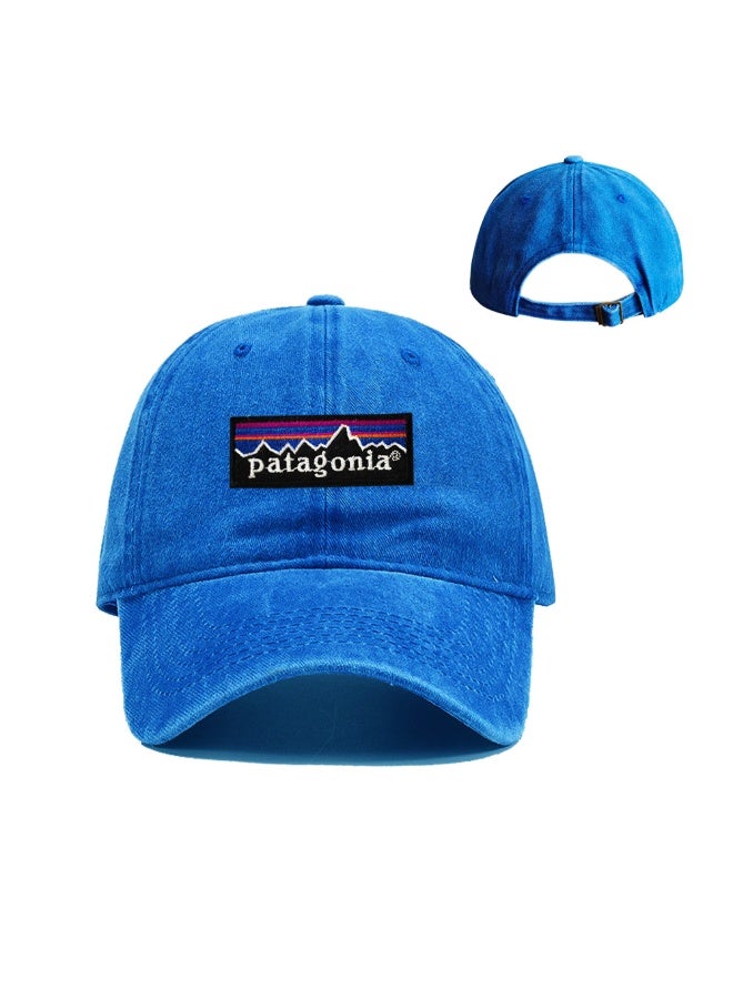 Patagonia Vintage Bright Blue Mountain Embroidered Washed Cotton Cap