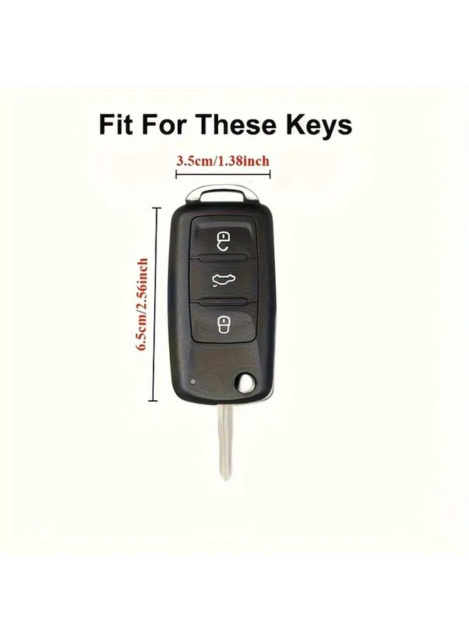 Silvery TPU Flip Remote Key Case Compatible for Volkswagen Golf Passat Beetle Caddy - Image 2