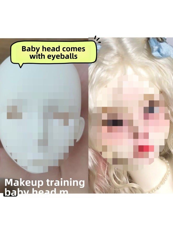 null - Six Points Baby Head With Makeup Replacement Head Cute Six Points Baby Head Makeup B Adorable Four Points Six Points Six Points B Doll Nude Baby-Height:Sweet Peach-wave Head Plus Mjd Body (comes With Hand Set) - Image 1