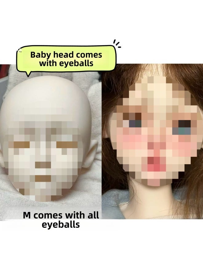null - Six Points Baby Head With Makeup Replacement Head Cute Six Points Baby Head Makeup B Adorable Four Points Six Points Six Points B Doll Nude Baby-Height:Sweet Peach-wave Head Plus Mjd Body (comes With Hand Set) - Image 1