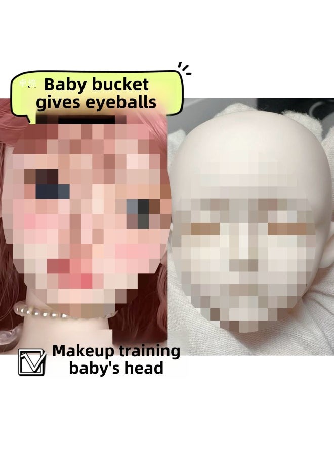 null - Six Points Baby Head With Makeup Replacement Head Cute Six Points Baby Head Makeup B Adorable Four Points Six Points Six Points B Doll Nude Baby-Height:Sweet Peach-wave Head Plus Mjd Body (comes With Hand Set) - Image 1