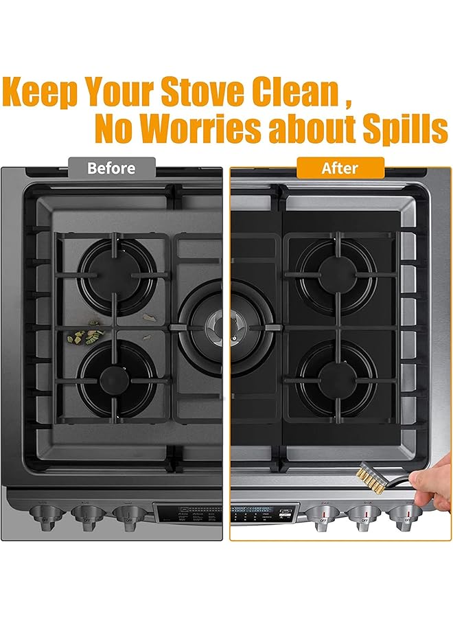 إيروريكس 3 قطع من أغطية المواقد لحماية المواقد لموقد الغاز بسمك 0.4 مم وطول إضافي 32 بوصة وأغطية شعلات المواقد لموقد الغاز قابلة لإعادة الاستخدام وغير لاصقة وقابلة للغسل وواقية مقاومة للحرارة دائرية - Image 3