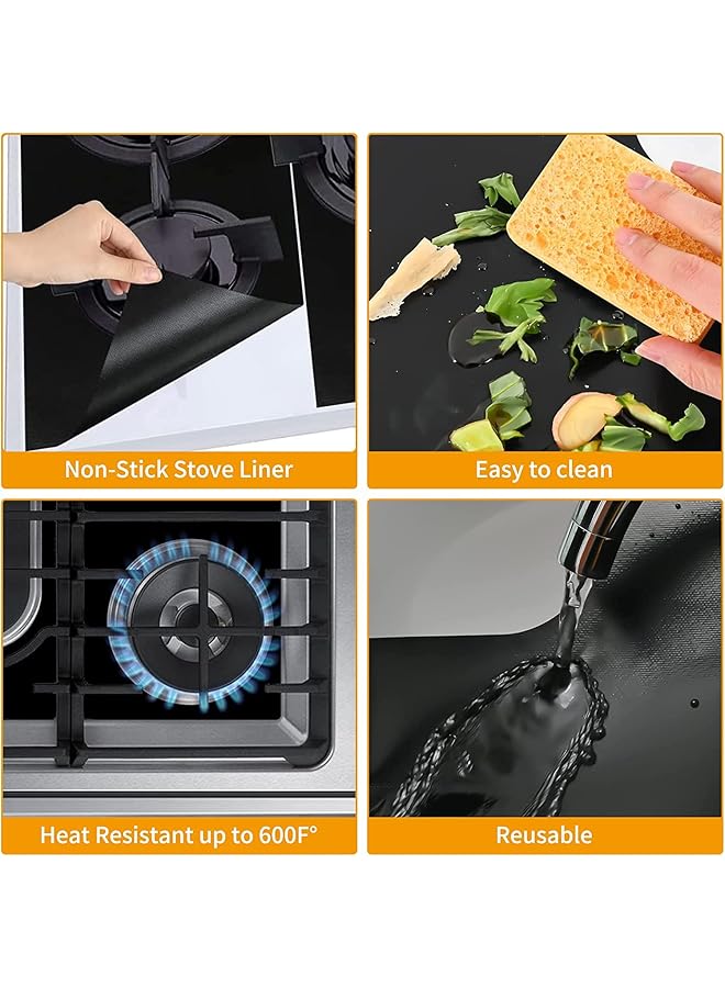 إيروريكس 3 قطع من أغطية المواقد لحماية المواقد لموقد الغاز بسمك 0.4 مم وطول إضافي 32 بوصة وأغطية شعلات المواقد لموقد الغاز قابلة لإعادة الاستخدام وغير لاصقة وقابلة للغسل وواقية مقاومة للحرارة دائرية - Image 4