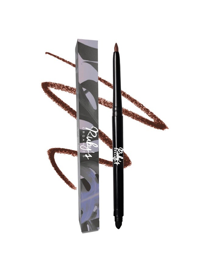 RUBY's ORGANICS Kohl Eyeliner- Brown, 3 In 1 Brow Filler, Kajal with In-Built Smudger, Extra Smooth & Blendable, Long-Wearing Matte Finish, Organic Eye Makeup, Cruelty-Free & Vegan, 0.35 Gm,Pencil - Image 1
