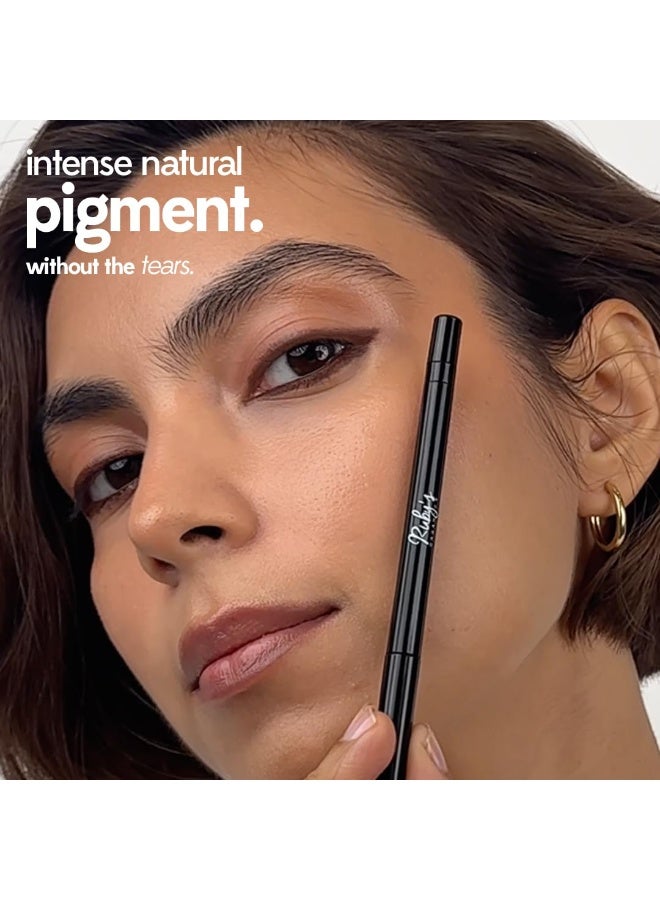 RUBY's ORGANICS Kohl Eyeliner- Brown, 3 In 1 Brow Filler, Kajal with In-Built Smudger, Extra Smooth & Blendable, Long-Wearing Matte Finish, Organic Eye Makeup, Cruelty-Free & Vegan, 0.35 Gm,Pencil - Image 2