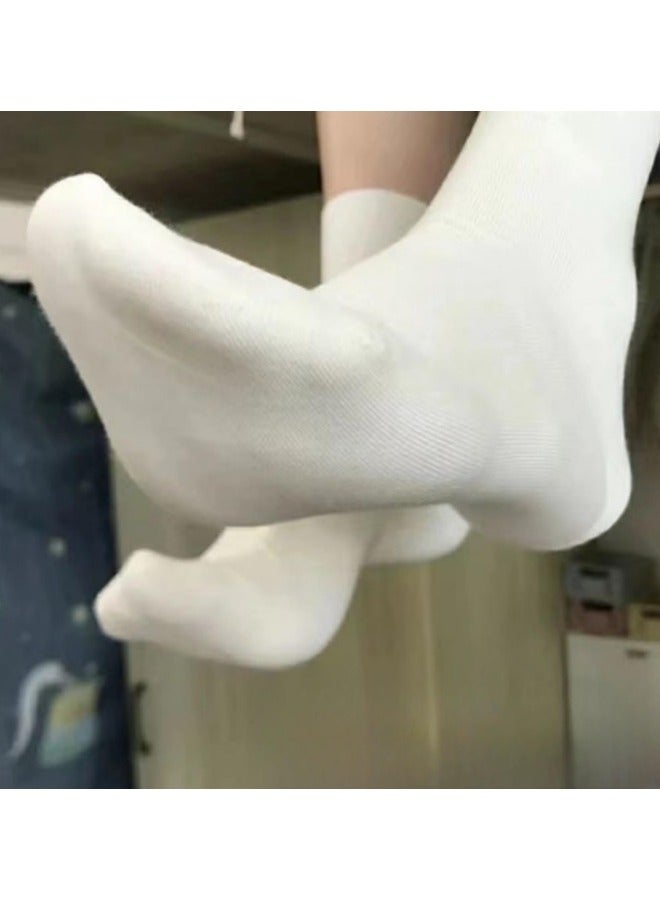 GGEROU 5-Pack Women's Calf Socks,Men's Crew Socks,Ladies Soft Cotton High Calf Boot Stockings,Casual Athletic Gym Light Weight Thin Cotton Sock,Spring and Summer Thin Mid-length Stockings  - Image 3