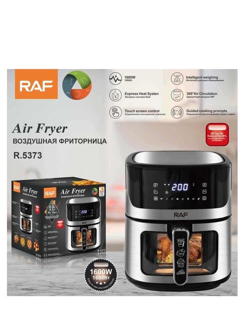 RAF - AirFryer 8.3L Size,1600W, Multi-Purpose Machine One-touch Panel,Easy to clean,360° Turbo Airflow Tech, Nonstick Air Fryers Basket,dishwasher-safe, Intelligent weighting，Guided Cooking Prompts - Image 1