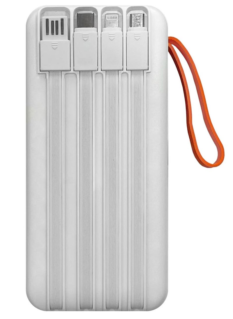 KALIO - R53A Power Bank 30000mAh - Ultra-Compact 66W High-Speed Charging with PD35W Support and Four Built-in Cables / White - Image 1