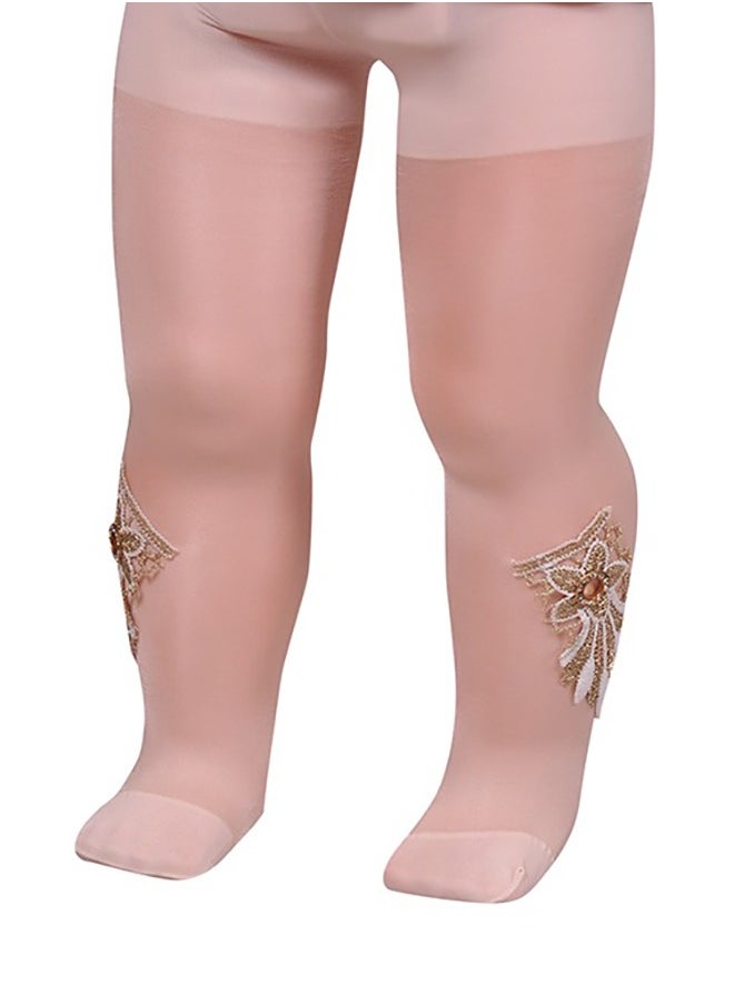Ghils - Girls' Crystal Embroidered Tights - Image 1