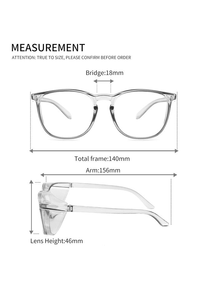 Safety Glasses Anti Fog Goggles Protective Eyewear Blue Light Blocking Anti Dust UV Protection Glasses For Men Women (Grey) - Image 5