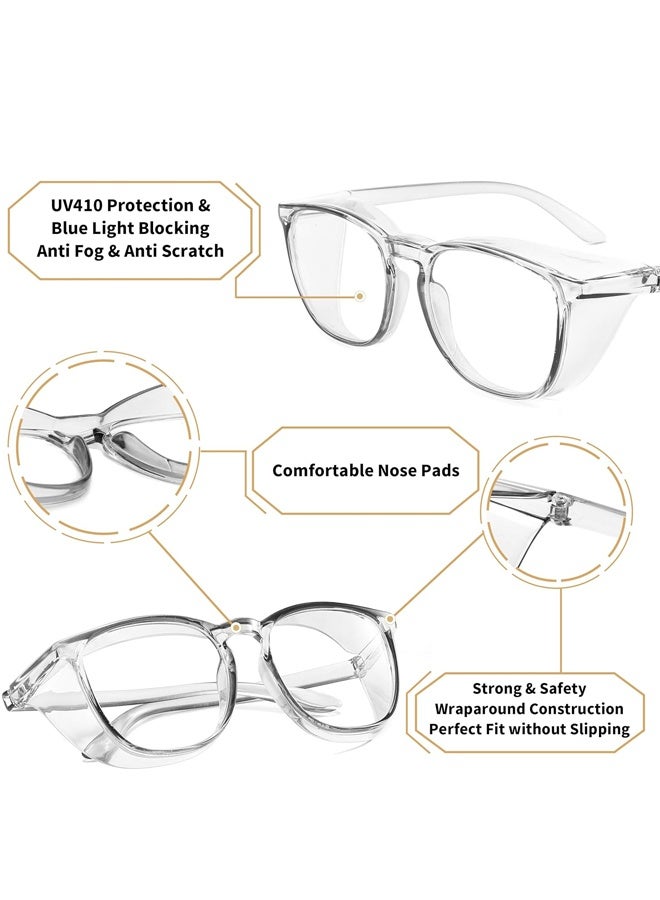 Safety Glasses Anti Fog Goggles Protective Eyewear Blue Light Blocking Anti Dust UV Protection Glasses For Men Women (Grey) - Image 4