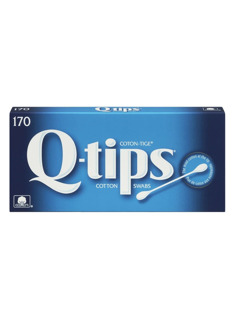 كيو-تيبس أعواد قطنية لتنظيف الأذن من كيو تيبس، 170 قطعة - Image 1