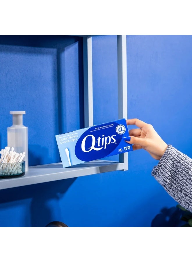 كيو-تيبس أعواد قطنية لتنظيف الأذن من كيو تيبس، 170 قطعة - Image 2