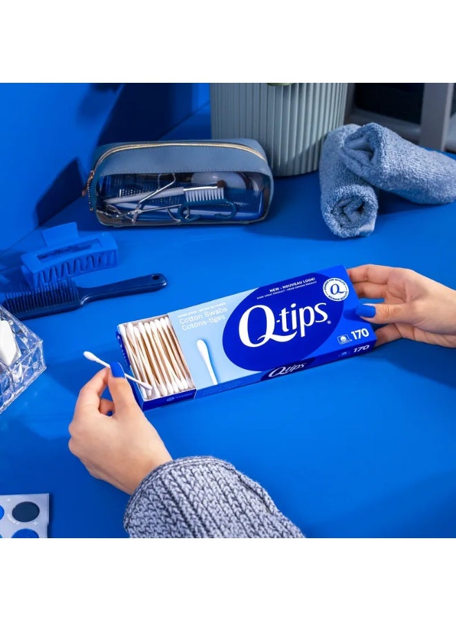 كيو-تيبس أعواد قطنية لتنظيف الأذن من كيو تيبس، 170 قطعة - Image 3