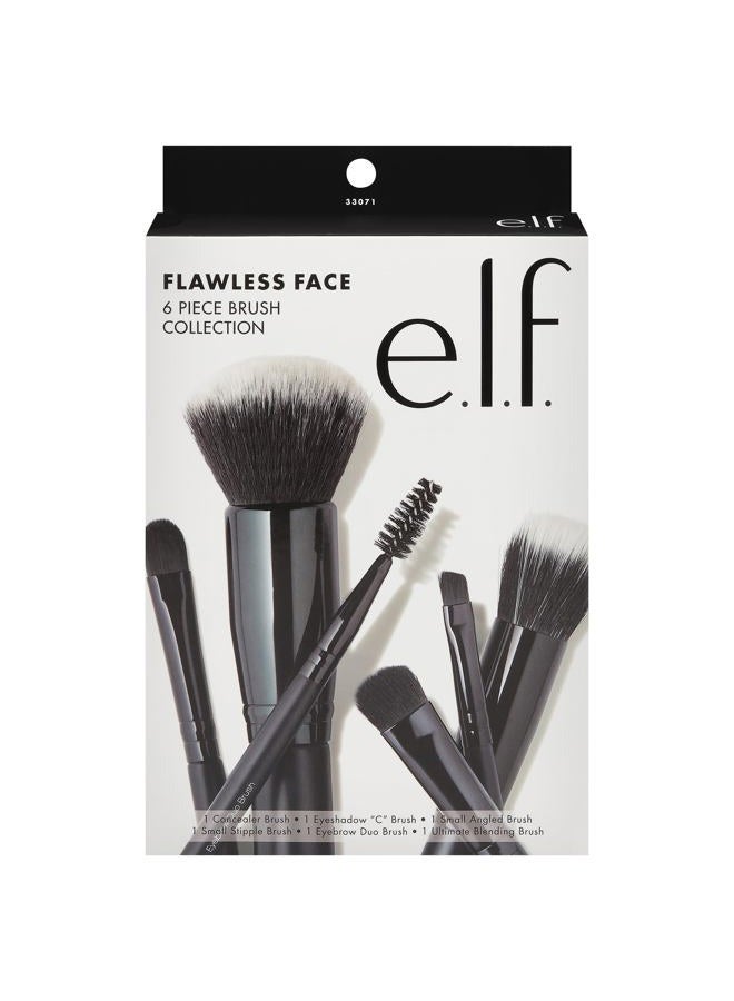 elf Flawless Face Kit, 6-Piece Brush Collection, Brushes For Face, Eyes & Brows, Vegan & Cruelty-Free - Image 1