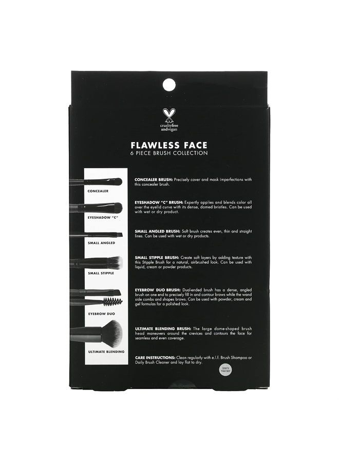 elf Flawless Face Kit, 6-Piece Brush Collection, Brushes For Face, Eyes & Brows, Vegan & Cruelty-Free - Image 3