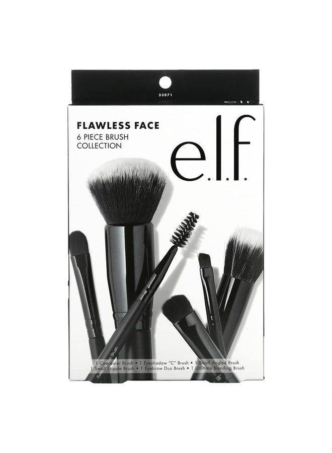 elf Flawless Face Kit, 6-Piece Brush Collection, Brushes For Face, Eyes & Brows, Vegan & Cruelty-Free - Image 2