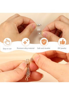 Mtlee 8 Pieces Magnetic Clasps For Jewelry Locking Heart Magnetic Jewelry Clasp Lobster Clasp Self-Aligning Magnetic Rhinestone Clasps Magnetic Necklace Clasp For Jewelry Making Extender(Heart Style)  - Image 3
