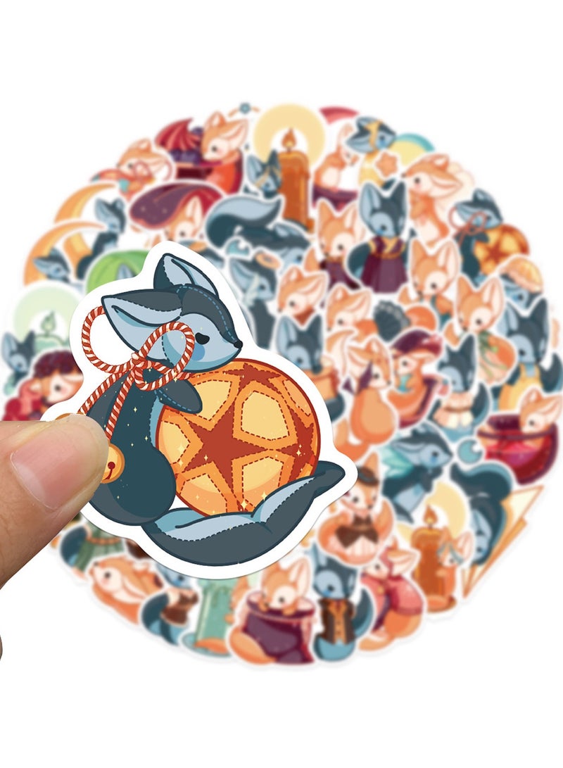 ORAINBOW 50Pcs Fox Lovely Fox Stickers for Boys Kids Teens Girls Cartoon Waterproof Vinyl Stickers for Laptop Tablet Phone Flasks Water Bottle Notebook Bike Luggage Cup Scrapbook Cute Animals Decals Pack - Image 5