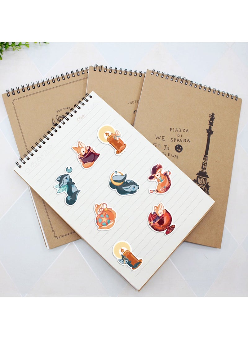 ORAINBOW 50Pcs Fox Lovely Fox Stickers for Boys Kids Teens Girls Cartoon Waterproof Vinyl Stickers for Laptop Tablet Phone Flasks Water Bottle Notebook Bike Luggage Cup Scrapbook Cute Animals Decals Pack - Image 3