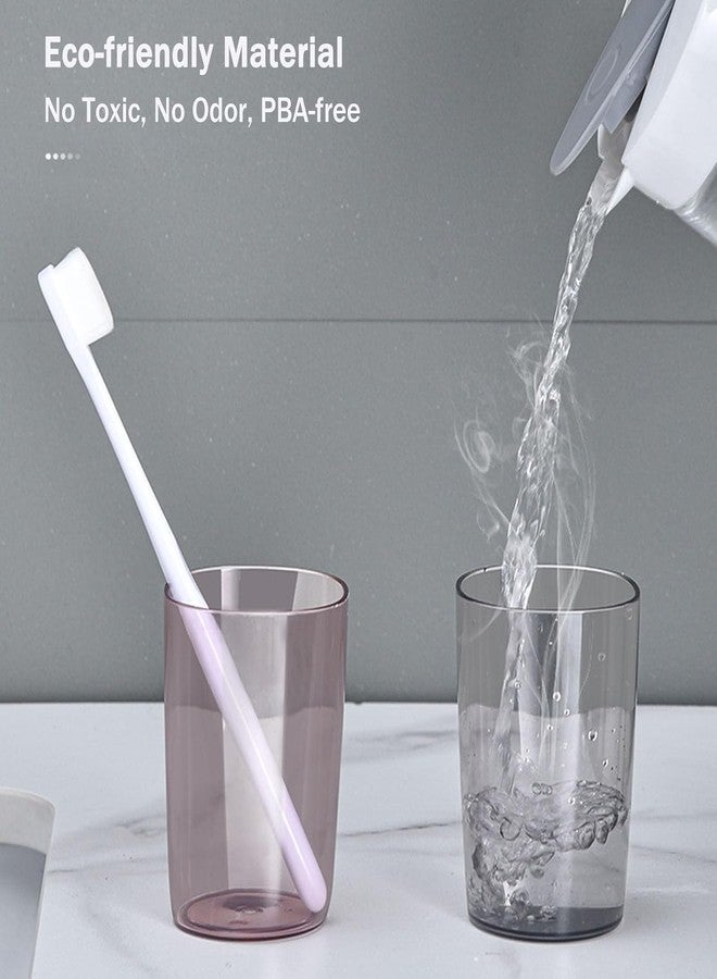 SHREESHANN Wall Mounted Toothbrush Holder with 3 & 4 Cups Magnetic Inverted Mouthwash Cups, Dustproof & Waterproof Bathroom Organizer Rack, Space Saving Plastic Tooth Brush Stand (4 Cup) - Image 5