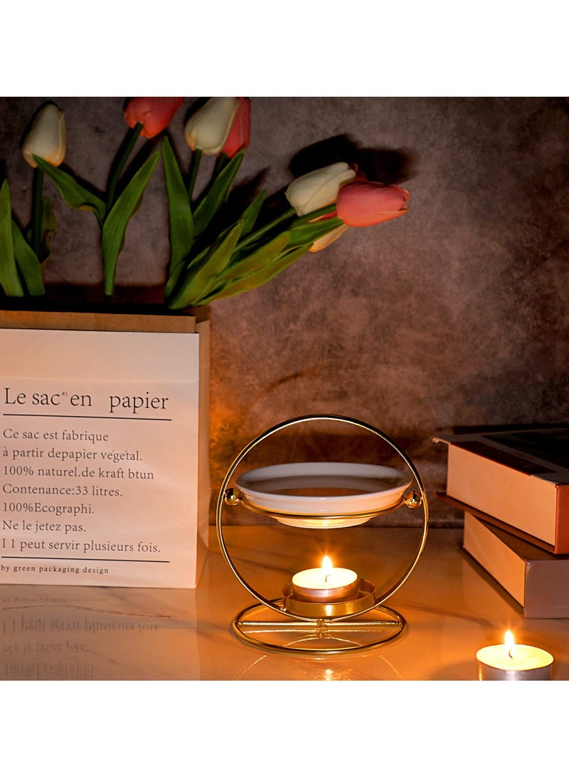 Suntown سايوسِي دفاية شمع الشاي الخزفية، جهاز احتراق زيت أساسي رومانسي دقيق، دفاية شمع زيت أساسي غير كهربائية، دفاية عطرية للشمع للزينة المنزلية - Image 4