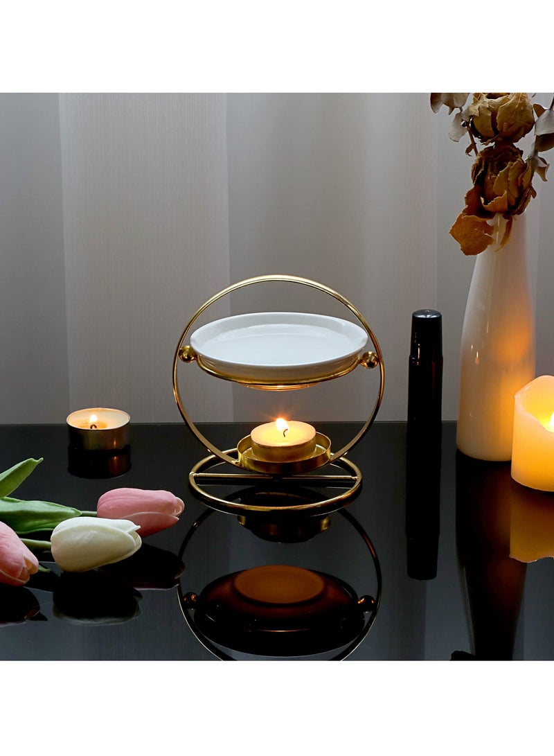 Suntown سايوسِي دفاية شمع الشاي الخزفية، جهاز احتراق زيت أساسي رومانسي دقيق، دفاية شمع زيت أساسي غير كهربائية، دفاية عطرية للشمع للزينة المنزلية - Image 2