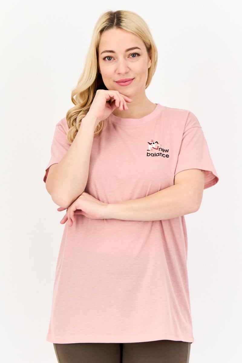 New Balance Women Athletic Fit Short Sleeve Outdoor T-Shirt, Old Rose  - Image 1