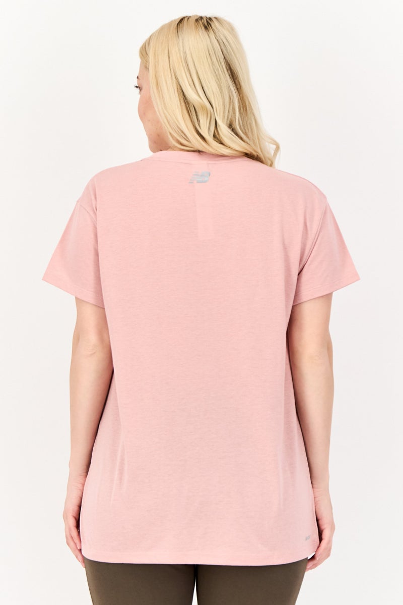 New Balance Women Athletic Fit Short Sleeve Outdoor T-Shirt, Old Rose  - Image 3
