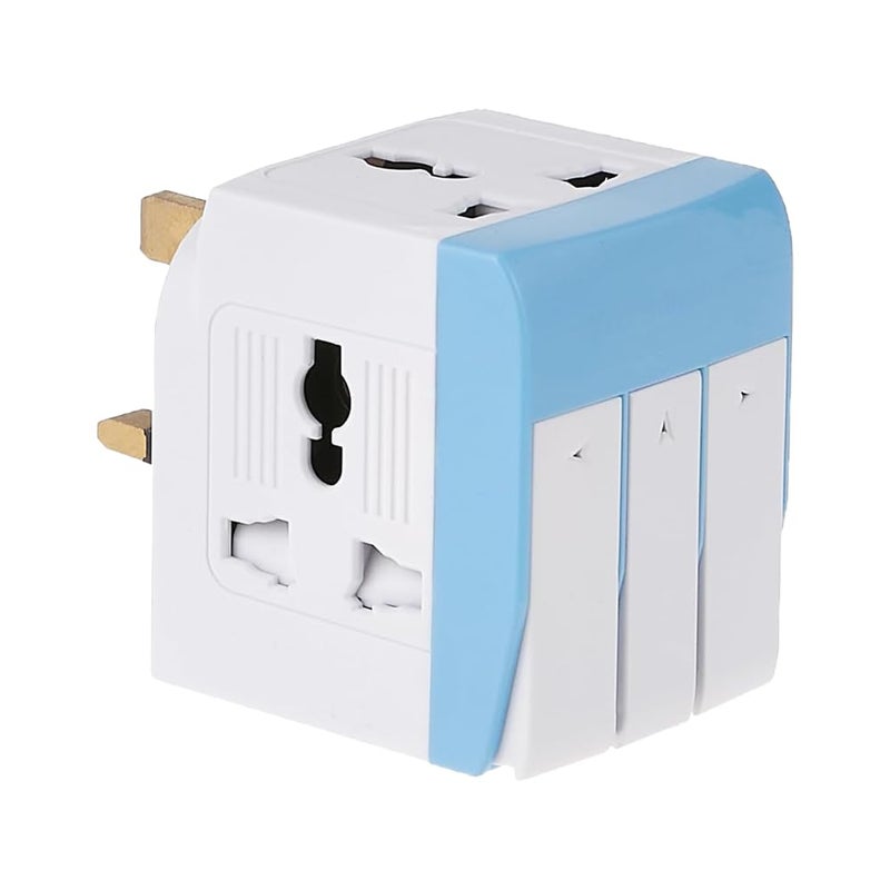 MODI Travel Adapter with switch and light 13AWorldwide All in One Universal Power Wall Charger AC Power Plug Adapter with Charging White