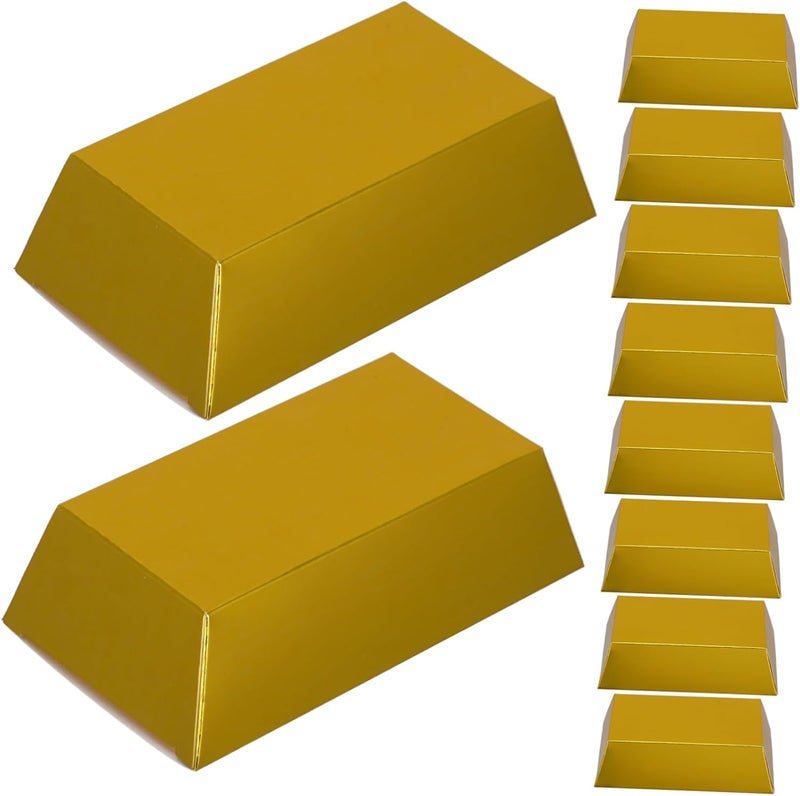 WEKADRIN 24pcs Gold Bar Candy Boxes Foldable Present Boxes for Weddings Christmas and Halloween Parties Elegant Chocolate Packaging for Festive Celebrations and Themed Events - Image 1