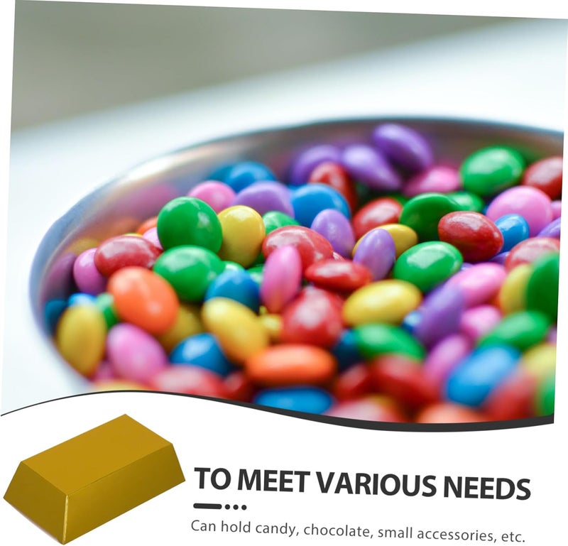 WEKADRIN 24pcs Gold Bar Candy Boxes Foldable Present Boxes for Weddings Christmas and Halloween Parties Elegant Chocolate Packaging for Festive Celebrations and Themed Events - Image 3