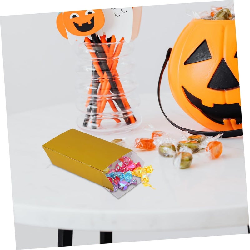 WEKADRIN 24pcs Gold Bar Candy Boxes Foldable Present Boxes for Weddings Christmas and Halloween Parties Elegant Chocolate Packaging for Festive Celebrations and Themed Events - Image 5