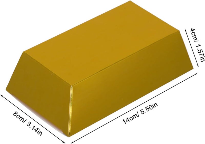 WEKADRIN 24pcs Gold Bar Candy Boxes Foldable Present Boxes for Weddings Christmas and Halloween Parties Elegant Chocolate Packaging for Festive Celebrations and Themed Events - Image 2