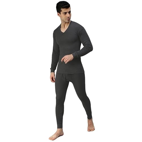 Amul Comfy Men's Parka V-Neck Full Sleeve Top|Super Combed Cotton Rich Regular Fit Body Warmer Thermal Top | Soft, Breathable & Naturally Insulated Winter Thermal Undershirt Top Black - Image 4