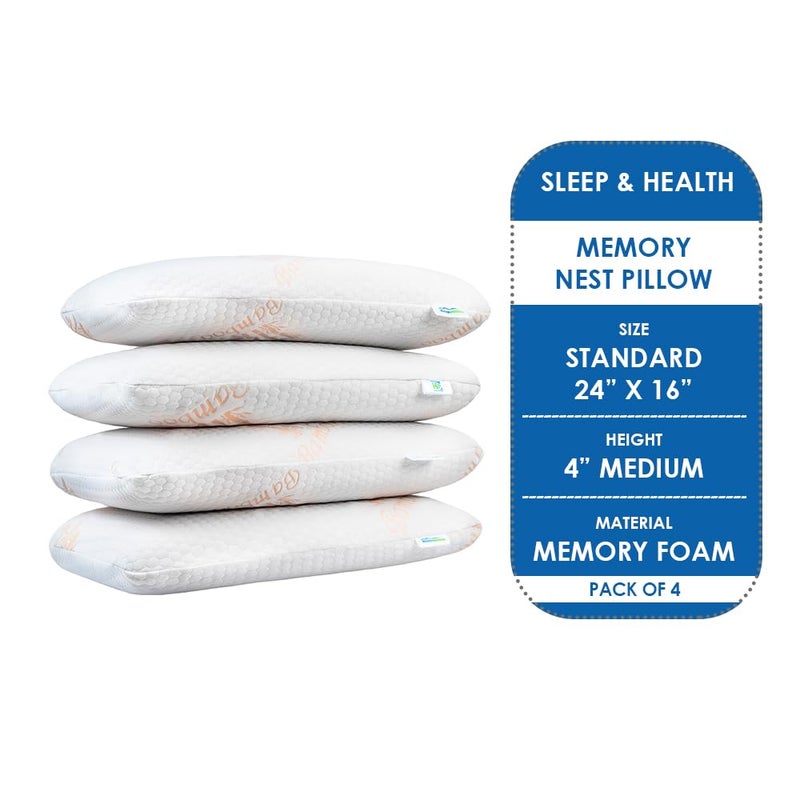 SLEEP & HEALTH Sleep Health Memory Foam Pillow 4 Standard  - Image 1