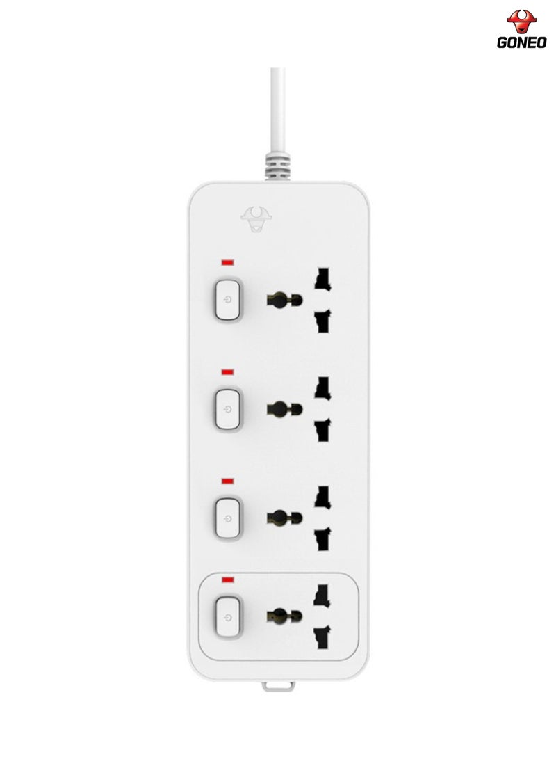 GONEO 4-Way Multi Plug Power Extension Cord 5M with 4 Universal Sockets, Individual Switches, Hanging Holes, Power Strip Extension Lead for Home & Office - Image 3