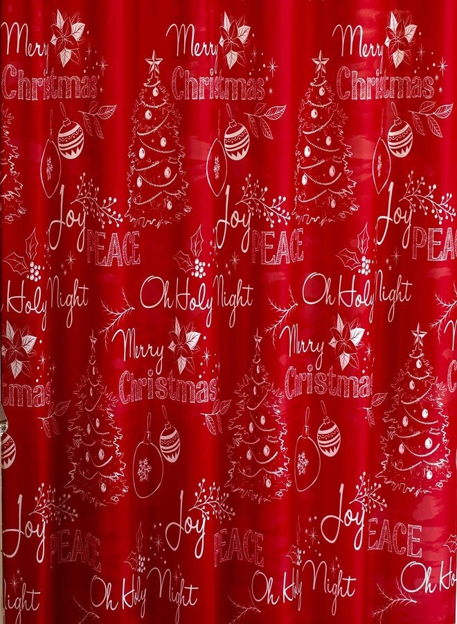 The Lakeside Collection Christmas Shower Curtain - Chalkboard Writing of Wishes for the Holidays - Image 2